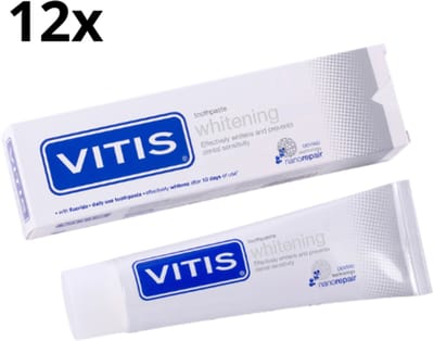 Vitis Whitening Tandpasta - 12 x 75 ml - Voordeelverpakking