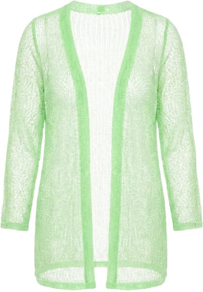 Angel of Style - Dames - Vest straight fit opengewerkt breisel openvallend - Mintgroen - Maat 42+