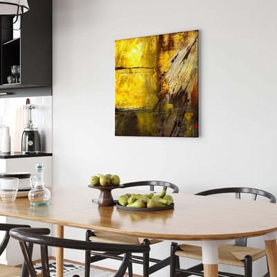 Canvas print DD123309 Sting of life A.S. Création 0,5 x 0,5 m Geel Kantoor Hal/Gang Keuken Slaapkamer Woonkamer