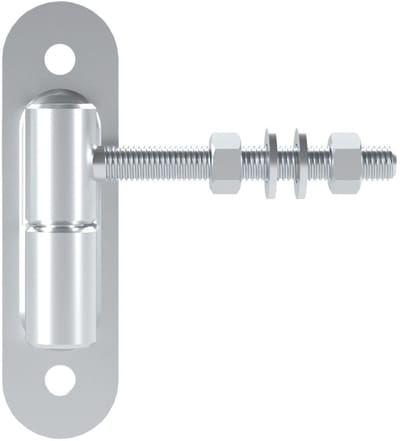 SOTECH poortscharnier Ø 24 mm M12 x 96 mm belastbaarheid 150 kg / stuk met opschroefplaat verzinkt stalen poortscharnier deurscharnier ophangscharnier