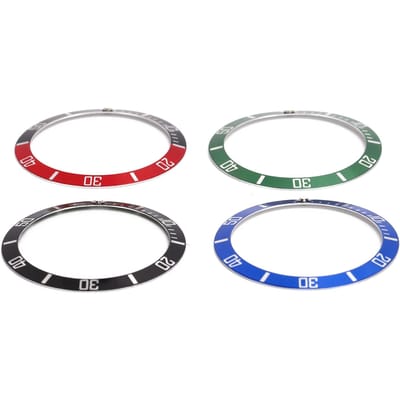 4 pièces en aluminium montre lunette anneau remplacement montre-bracelet montre cadran lunette anneau accessoire gray