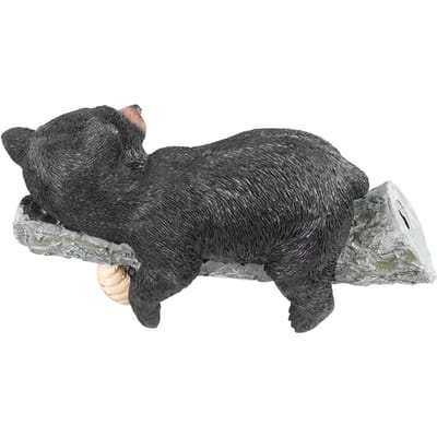 Figurine Ours Noir Résine Drôle Mignon Exquis Statue d'Art Animal pour Décoration de Jardin Cour black