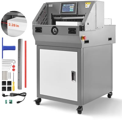 Elektrische papiersnijder - Guillotine papiersnijmachine - Snijbreedte 45,7 cm - Snijdikte 5,8 cm - Infrarood beveiliging - Reservemes inbegrepen - Krachtige 1000 W motor