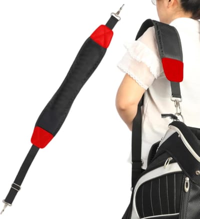 Golftas Riem - Schouderband Vervanging - Comfortabel Dragen - Verstelbaar Gevoerd - 120cm Lengte - Rood