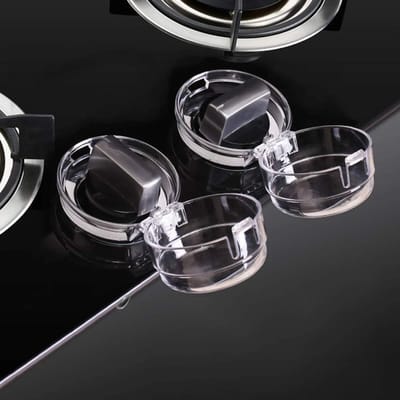 Set van 8 stuks, beschermkap voor de knop van het fornuis, kindveilig universeel ontwerp, dop voor de knop van het fornuis met beschermende vergrendeling om onbedoelde bediening door baby's