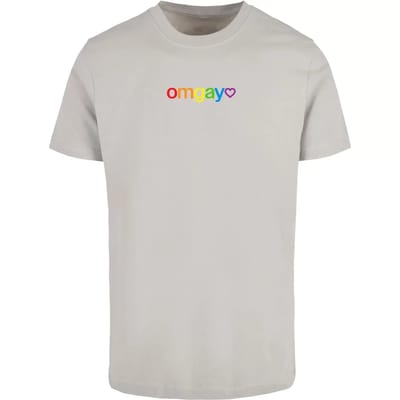 Mister Tee - OMGay Rainbow Pride Heren Tshirt - M - Grijs