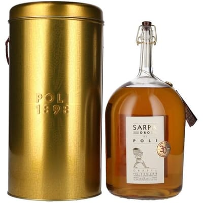 Poli Grappa &amp; Gedistilleerd Poli Grappa Sarpa Oro di Poli 40% Vol. 3l in Tinbox