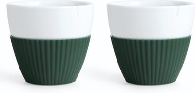 Viva Scandinavia Anytime Theekop - Porselein/Siliconen - 300 ml - Set van 2 Stuks - Groen
