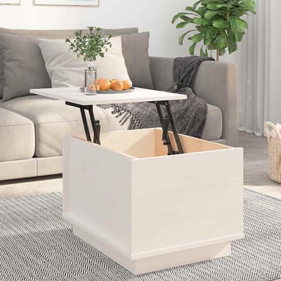 vidaXL - Salontafel - 40x50x35 - cm - massief - grenenhout - wit