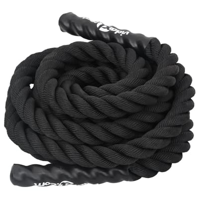vidaXL Battle Rope Zwart 6 m 4,5 kg Polyester