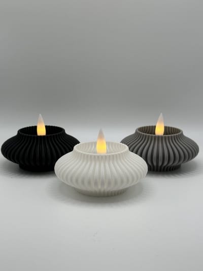 Ripple Tealight Holder - White - 3-Pack