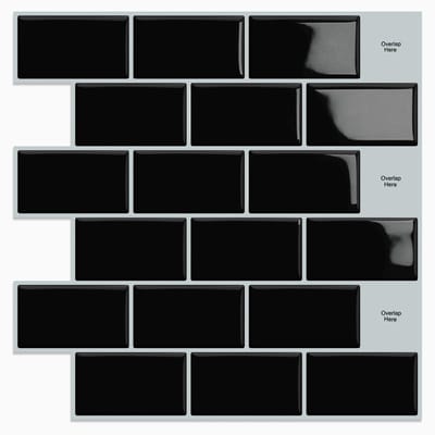 Dailygoody - Plaktegels - Tegelstickers - Zelfklevend - Zwart - Muurdecoratie - Geschikt voor Keuken en Badkamer - 10 Vellen
