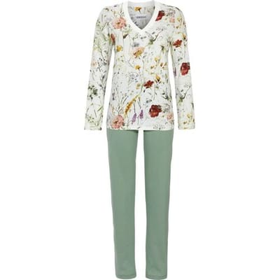 Bonte bloemen pyjama Ringella - Wit - Maat - 50