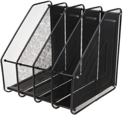 Bureau maporganisator - Archiefrek kantoor - Documenten sorteren - Metalen gaasconstructie - 29x29x31cm - Zwart