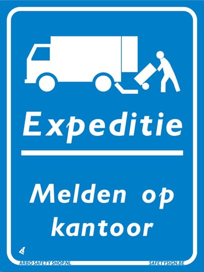 Expeditie melden op kantoor bord - Aluminium - 30 x 40 cm - Weerbestendig