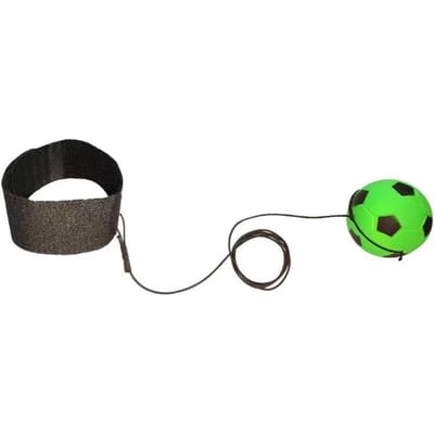 Voetbalvormige Pols Terugslagbal Hoge Elasticiteit Scheurbestendig Stuiterbal Polsband Speelgoed voor Binnen Buiten Plezier Green black