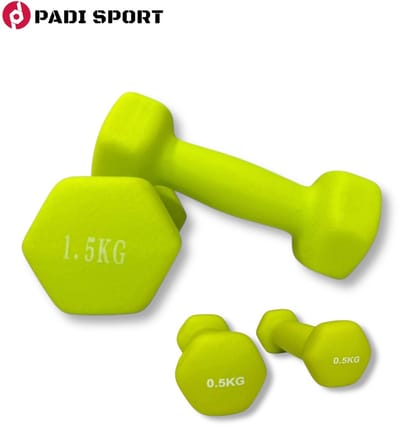 Padisport dumbells Groen 0.5 en 1.5 kg - gewichten set halters - dumbbellset - gewichtjes set
