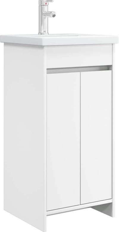 vidaXL - Badkamer - Vanity - met - Wastafel - Wit - 42 - x - 40 - x - 84,5 - cm - Bewerkt - hout