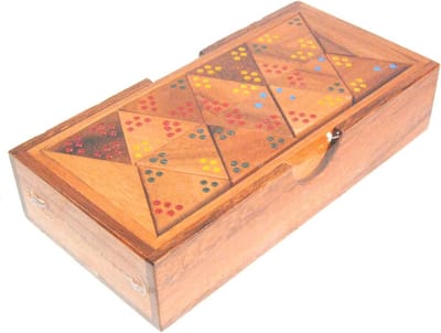 Houten Dominosteen Set Tri-Domino Thailand Hout Duurzaam Cadeau