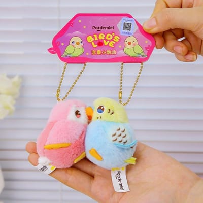 1/6cm Schattig Koppel Vogels Pluche Speelgoed Hanger Twee Papegaaien Woondecoratie Valentijnsdag Cadeau Voor Vriendin Vriend about 6cm
