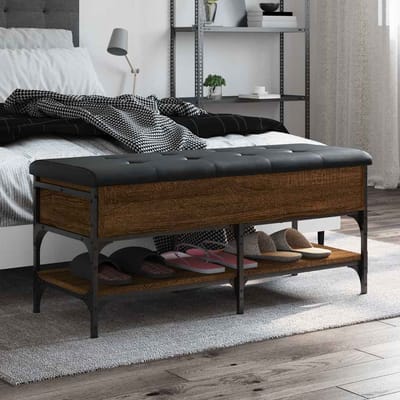 vidaXL - Schoenenbank - 102x42x45 - cm - bewerkt - hout - sonoma - eikenkleurig