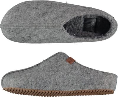 Apollo Heren Instap Pantoffel Vilt Grijs Sloffen - Maat 43/44