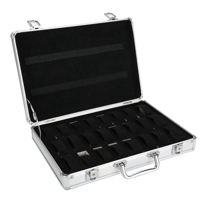 Dailygoods- Horlogeopslag 24 Slots - Horlogedoos - Aluminium Koffer - Luxe Heren/Dames - Elegant Slot - Hoogwaardige Materialen