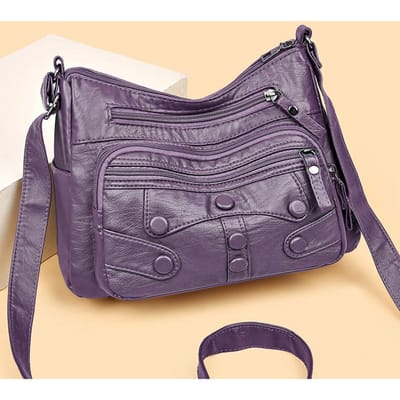 Nouvelles Mères d'âge moyen tendance avec grande capacité Sac simple et à la mode Sac atmosphérique d'âge moyen et pour personnes âgées Sac bandoulière diagonal à enjamber gray