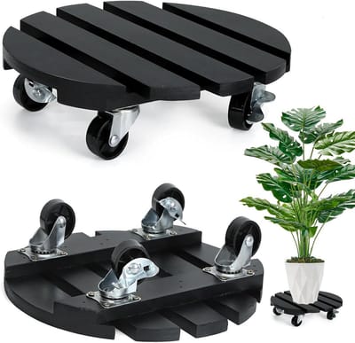 Ronde Verrijdbare Plantenstandaard 30cm met 360° Zwenkwielen - Binnen & Buiten Gebruik