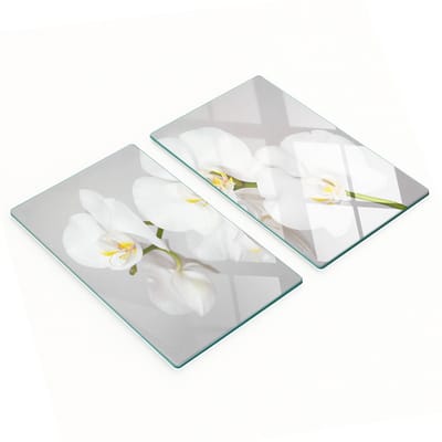 Decoratieve glazen snijplanken met orchideeënmotief, 2x30x52 cm