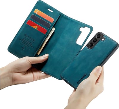 CaseMania Bookcase hoesje geschikt voor Samsung Galaxy S24 - Effen Groen - Kunstleer - 2-in-1 Magnetisch Uitneembaar Design