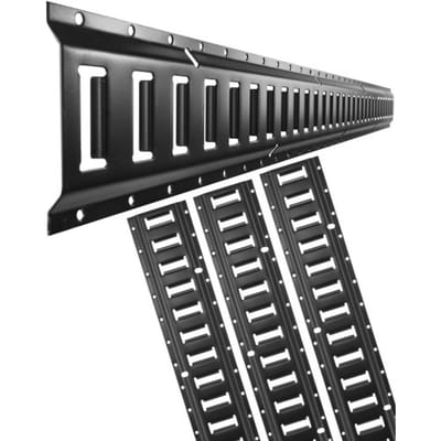 VEVOR E-Track Track Kit, 5ft stalen rupsbanden, 4-pack, laadvermogen tot 2000 lbs, robuuste rupsbanden met schroeven voor garages, bestelwagens, aanhangwagens, motorbevestigingen en ATV-bevestigingen