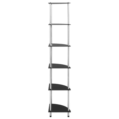 vidaXL - Kastje - 6-laags - 30x30x160 - cm - gehard - glas - zwart