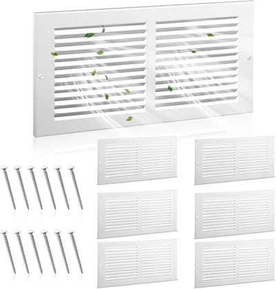 Retourluchtroosters - Ventilatieroosters Afdekking - Luchtcirculatie Verbeteren - Hoogwaardig Metaal - 14 x 6 Inch - Wit