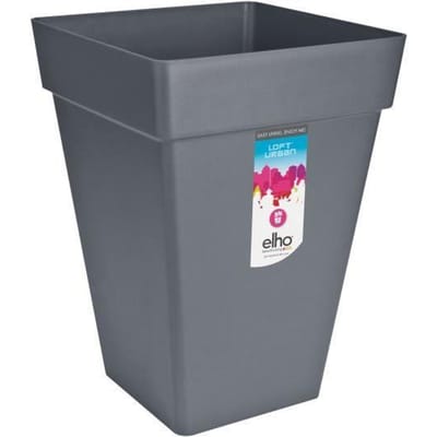 Elho Loft Urban Vierkant Hoog 30 - Grote Plantenbak voor Buiten - Bloempot voor Buiten - Ø 29.3 x H 41.3 cm - Antraciet