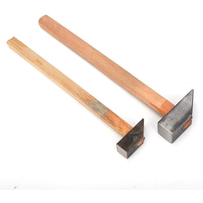 2 pièces Marteau en Fer à Manche en Bois pour la Fabrication de Bijoux, la Réparation, le Traitement beige