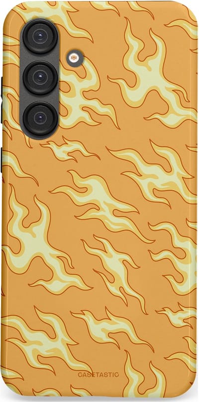 Casetastic Hoesje Geschikt voor Samsung S25 Plus - Stijlvolle Beschermende Duo-layer Case - Vlammen van passie