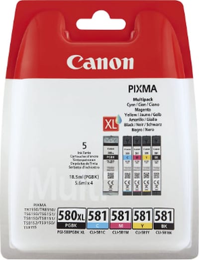 Canon PG-580XL & CLI-581 - Inktcartridge + Retourzakje - Origineel - Zwart en Kleur