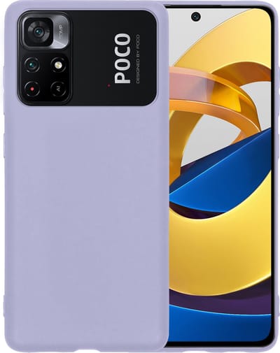 Hoesje - Geschikt voor Xiaomi Poco M4 Pro 4G - Sterk & Shockproof - Siliconen Case - Hoes Cover - Telefoonhoes - Lila