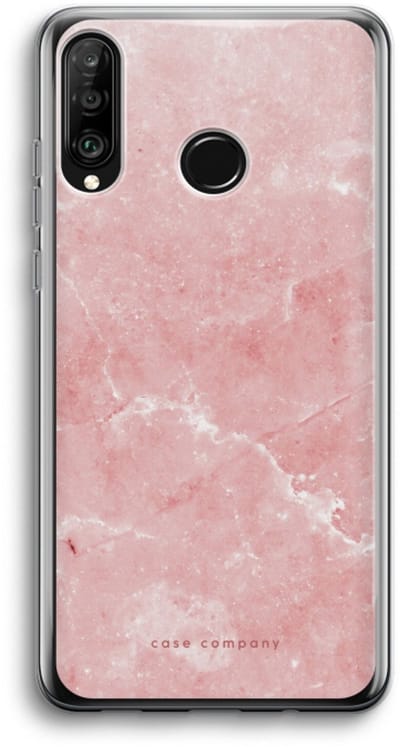 Case Company® - Hoesje geschikt voor Huawei P30 Lite hoesje - Roze marmer - Soft Cover Telefoonhoesje - Bescherming aan alle Kanten en Schermrand