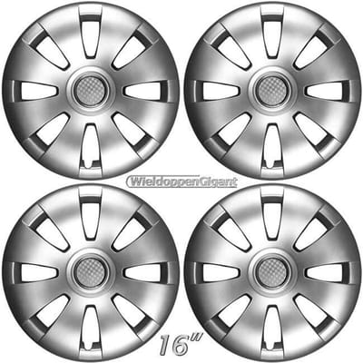 Wieldoppen set 16" passend voor MERCEDES VITO/V-KLASSE zilver + chroom ring. Set a 4 stuks (0423)