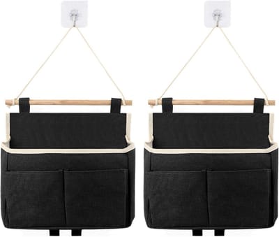 SnelShoppen - Hanging Organizer, Hoge Capaciteit, Hangende Opbergmanden met 2 Haken, Vouwbare Linnen Wandorganizer voor Thuis, Kantoor, Studentenhuis,