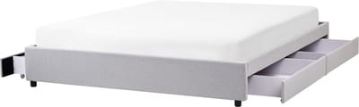 PRADES - Bed met opbergruimte - Lichtgrijs - 180 x 200 cm - Polyester