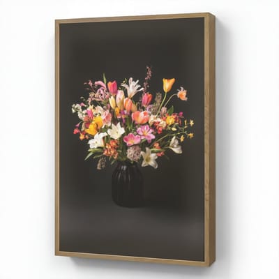 Wandlamp 60x90 cm - Oplaadbaar - Vaas - Bloemen - Tulpen - Wandlampen binnen woonkamer - Slaapkamer lamp - Decoratieve nachtlamp - Vloerlamp draadloos
