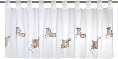 Elbersdrucke Bistro Gordijn 48x140 cm wit-bruin transparant