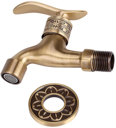Dailygoods- Wasmachinekraan Antiek Design - Messing - Koudwaterkraan - Muurbeugel - G1/2 Schroefdraad - Duurzaam en Corrosiebestendig - Waterkraan