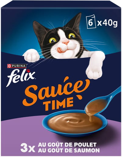 Felix Sauce Time met Kipsmaak - Kip & zalm - 4 x 6x40g