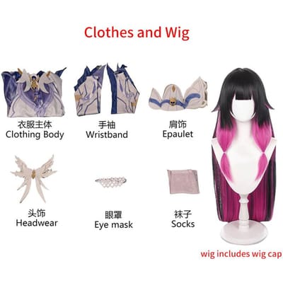 Nouveau Costume Cosplay Damselette Columbina Perruque Jeu Impact Fatui Costumes Cosplay Femmes Jeu de Rôle Robe de Fête Tenues XL