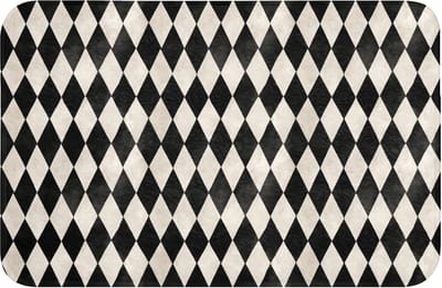 Badmat 60x40 cm - Antislip - Klassiek - Patroon - Zwart - Badmatten voor badkamer - Badkamermat - Douchemat - Badkamer mat