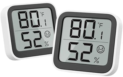 Hygrometer en Thermometer - Mini Luchtvochtigheidsmeter met Comfortweergave, Binnengebruik, Schakelaar °C/°F